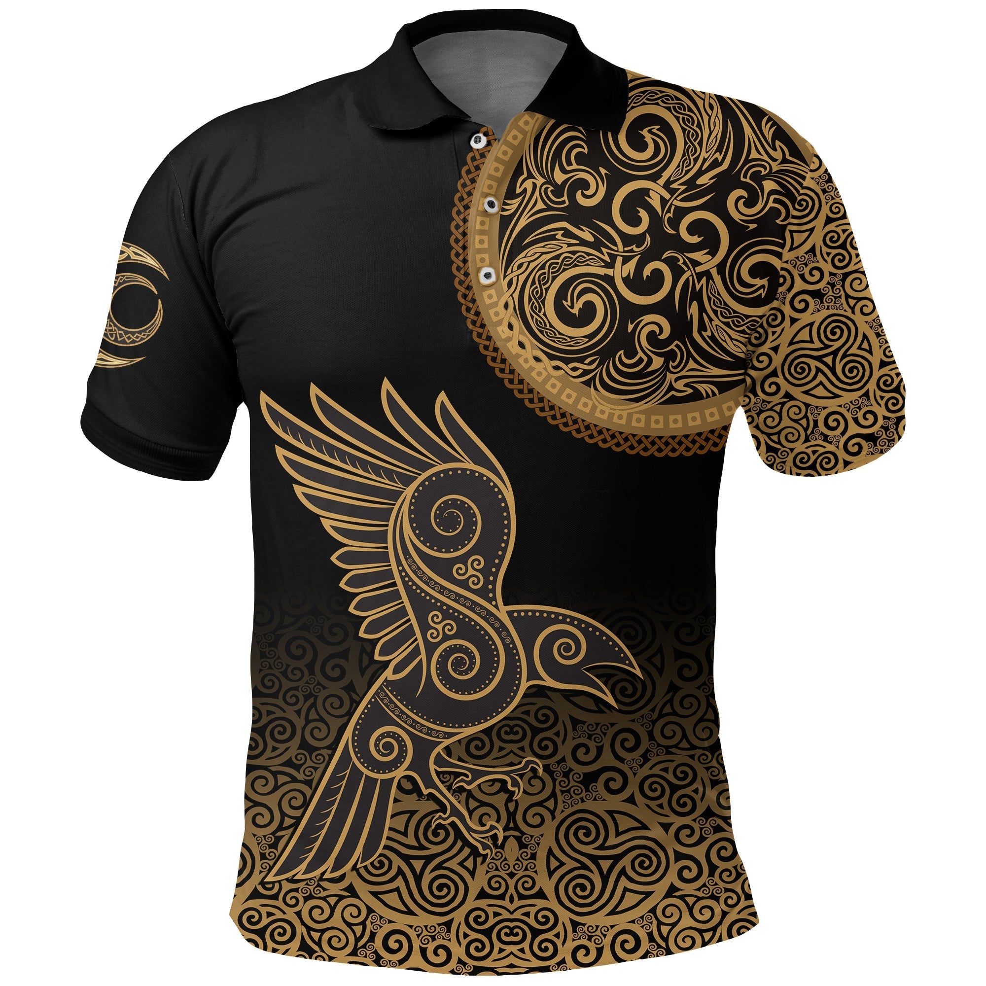 Viking Polo Shirt Triskele Raven Celtic RLT12 - Wonder Print Shop