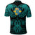 Viking Sweden Polo Shirt Valknut of Odin Cyan RLT12 - Wonder Print Shop