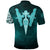 Viking Polo Shirt Cyan Spear Of The God Odin Gungnir and Two Cyan Ravens Style RLT12 - Wonder Print Shop