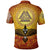 Viking Polo Shirt Raven Of Odin and Drakkar On Fire On Vignette Gold Valknut RLT12 - Wonder Print Shop