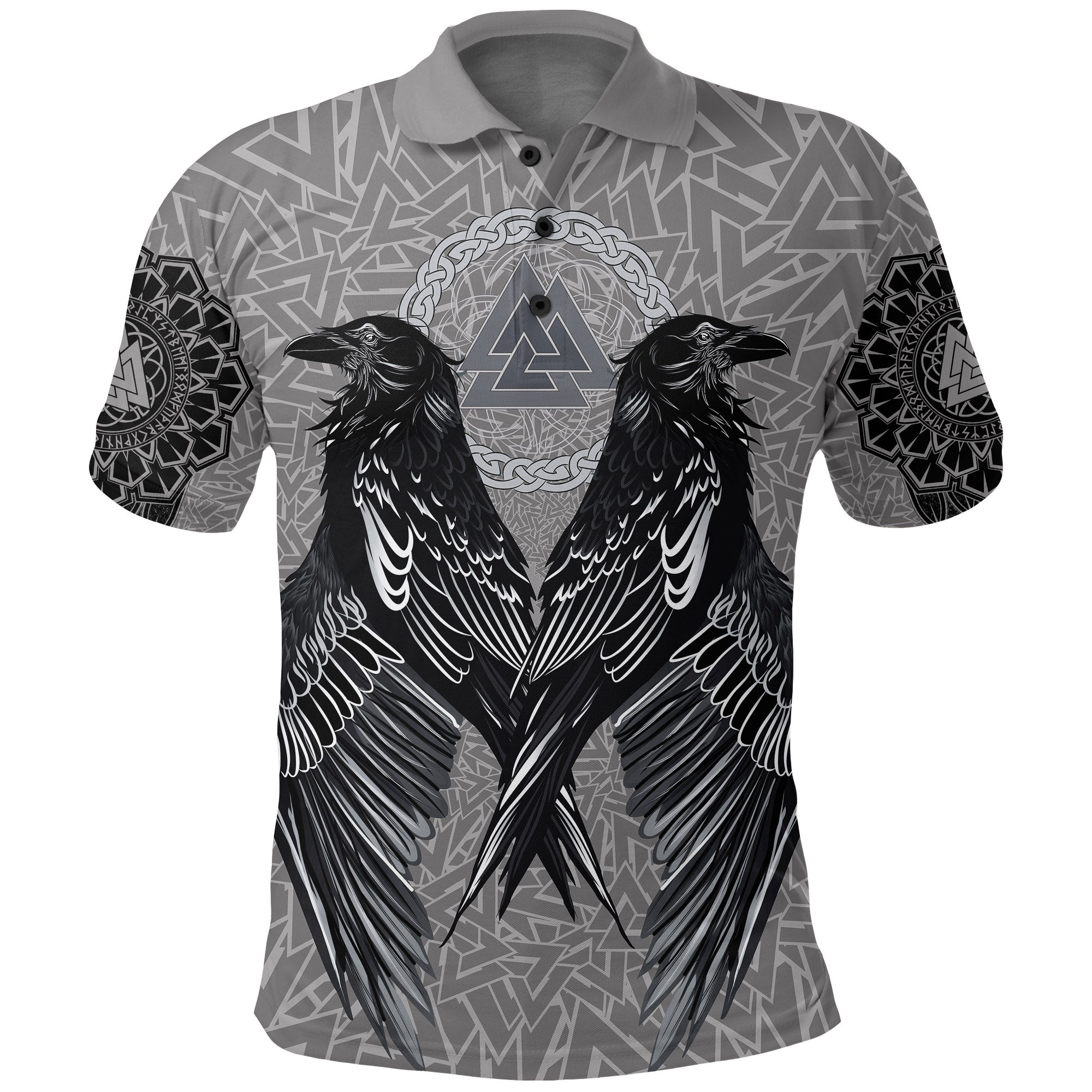 Viking Polo Shirt Raven Valknut RLT12 - Wonder Print Shop