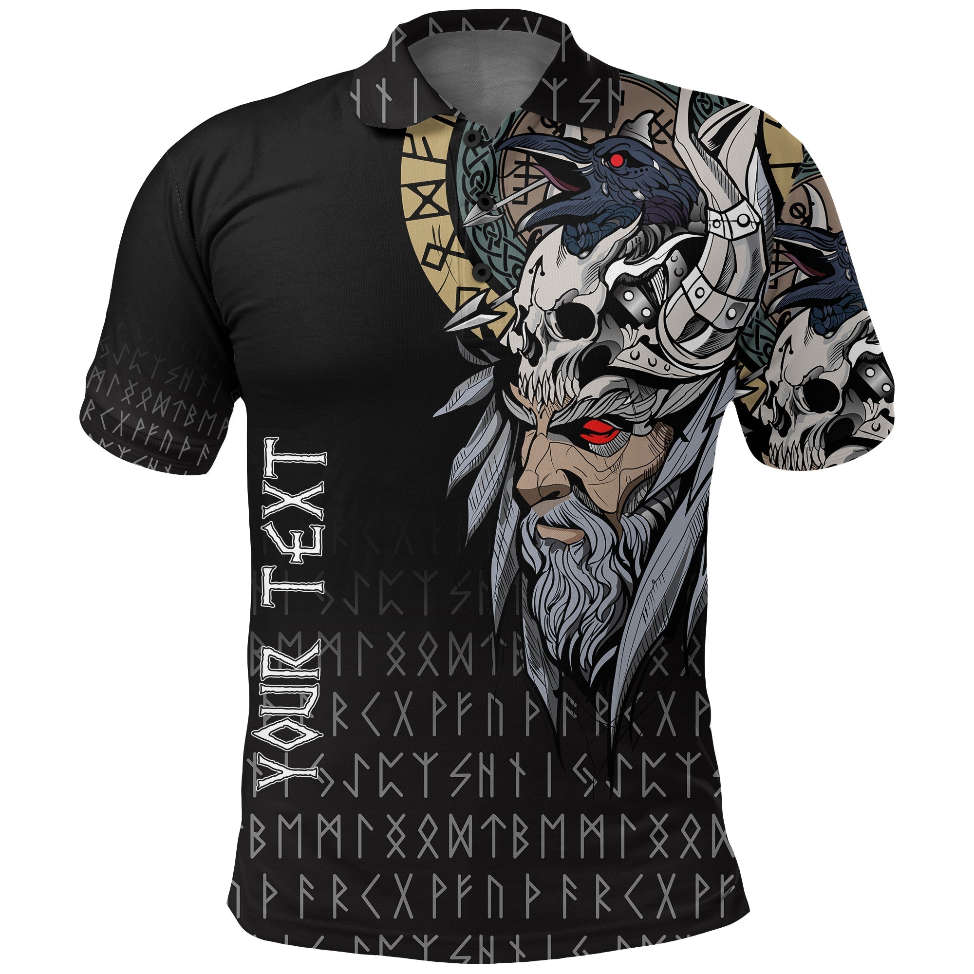 Custom Viking Polo Shirt Viking Odin Raven RLT12 - Wonder Print Shop