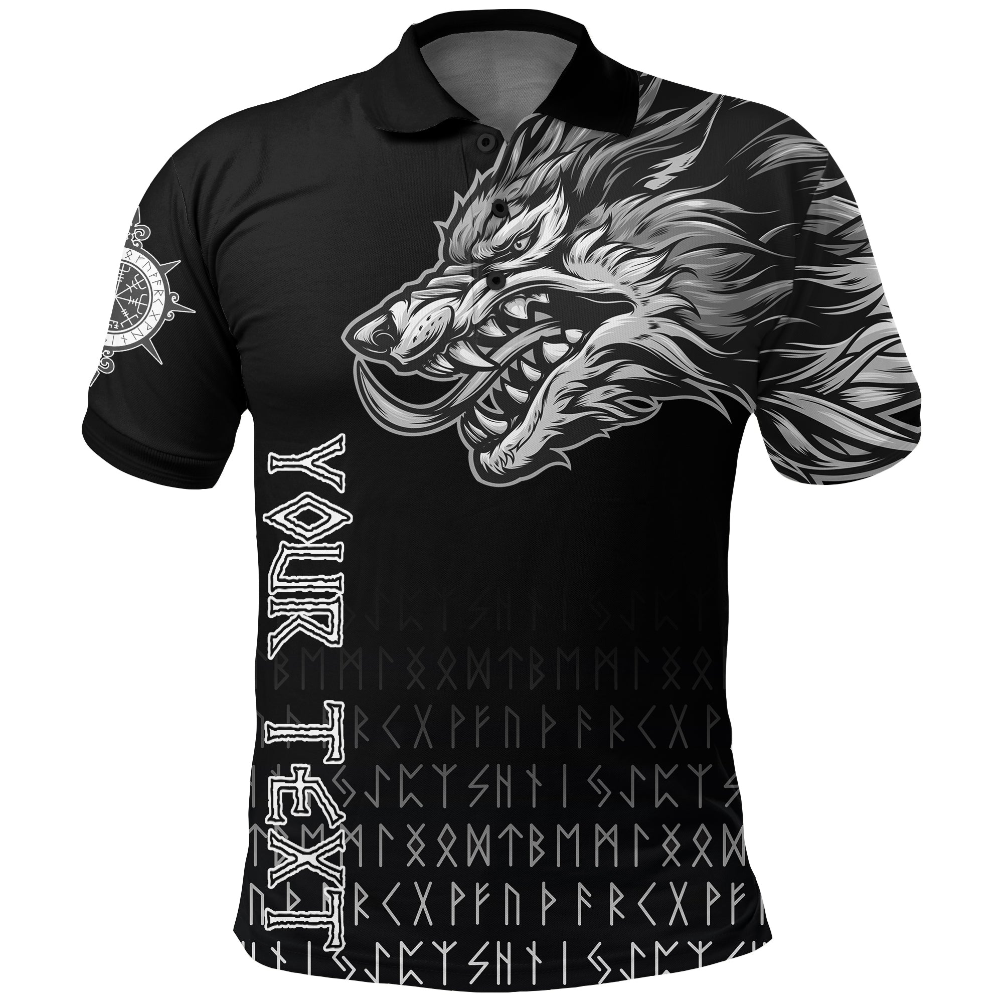 Custom Viking Polo Shirt Fenrir Wolf Near Shoulder RLT12 - Wonder Print Shop