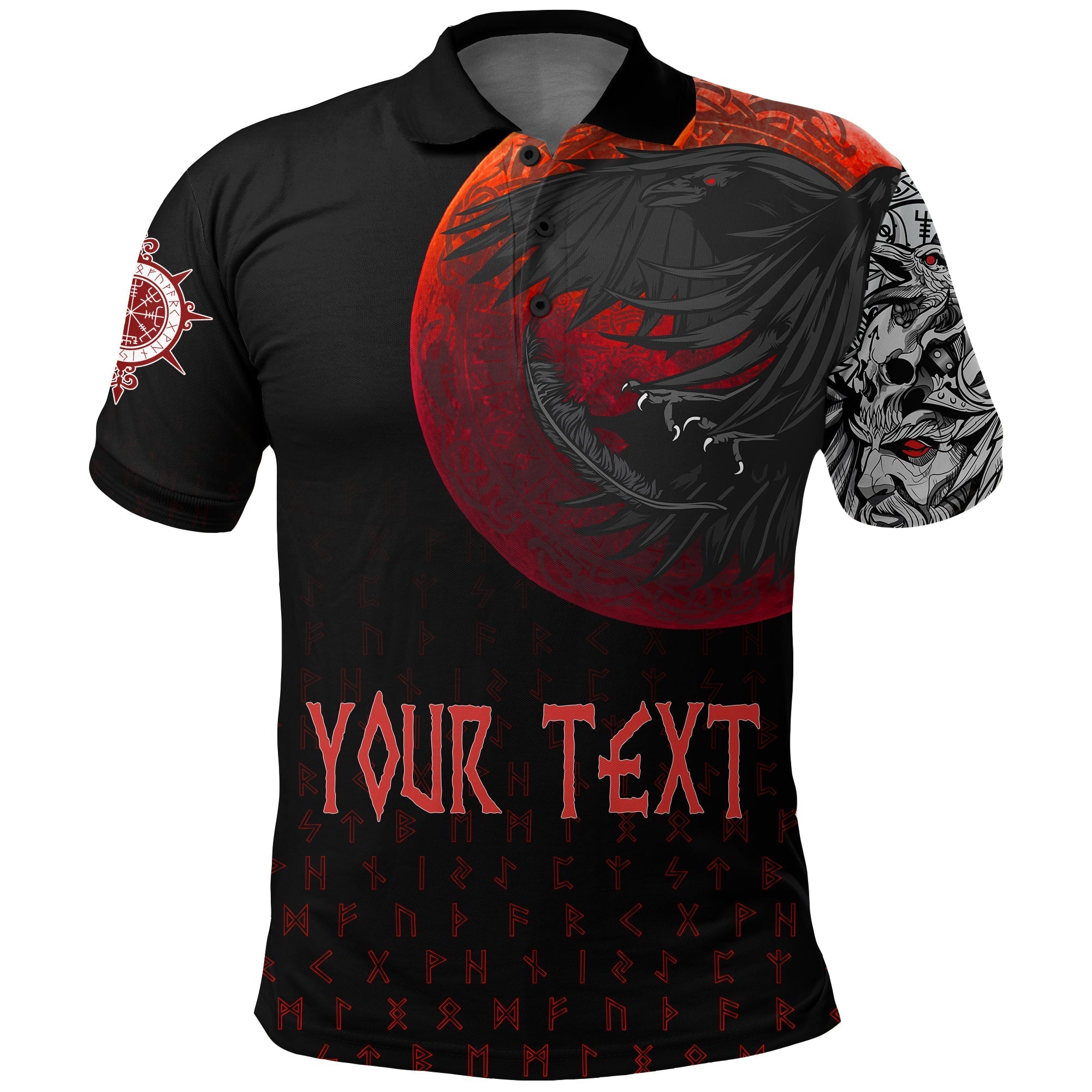 Custom Viking Polo Shirt Viking Raven Blood Moon RLT12 - Wonder Print Shop