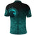 Viking Polo Shirt, Ethnic Odin Raven Cyan RLT12 - Wonder Print Shop