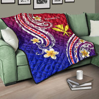 Quilt throw blanket with red-purple-blue gradient, white swirls, and yellow flower appliques