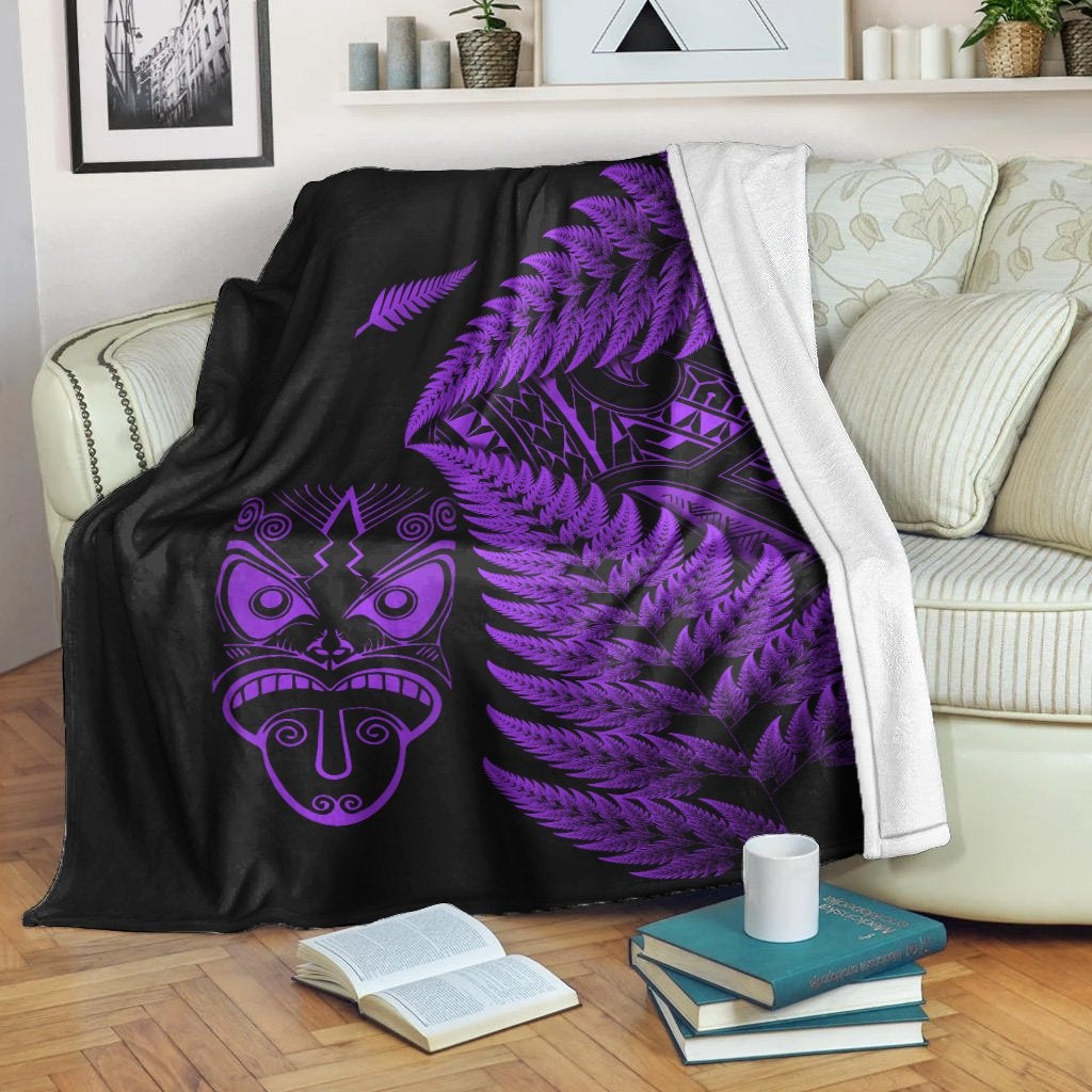 new-zealand-haka-rugby-maori-premium-blanket-silver-fern-vibes-purple