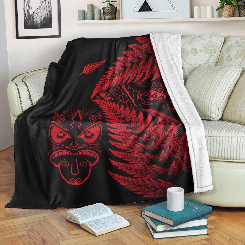 new-zealand-haka-rugby-maori-premium-blanket-silver-fern-vibes-red