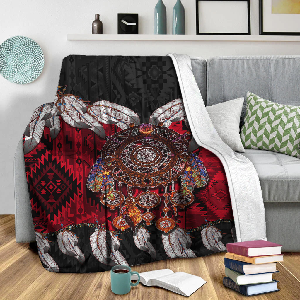 native-american-premium-blanket-native-dreamcatcher