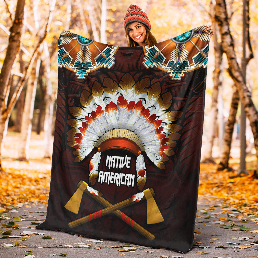 the-first-americans-premium-blanket-indian-headdress-with-skull