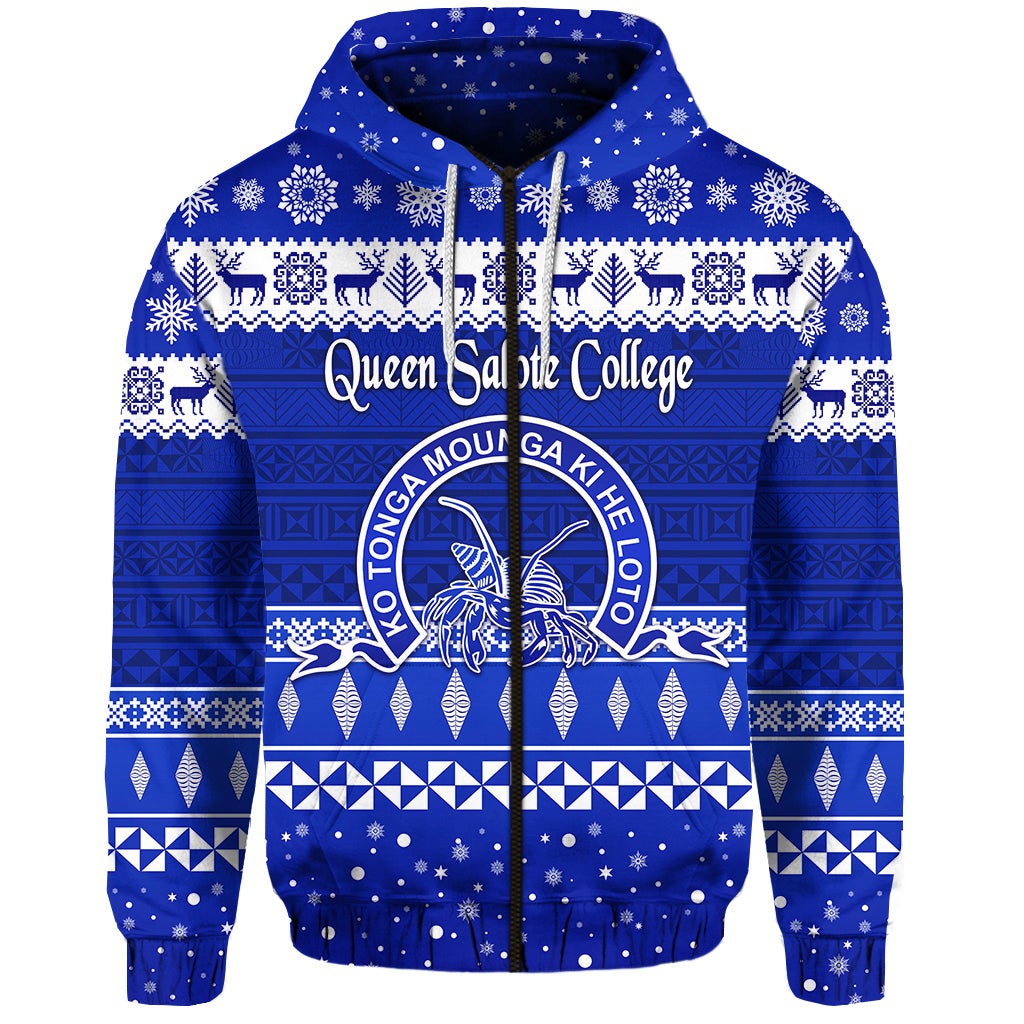 custom-personalised-queen-salote-college-christmas-zip-hoodie-simple-style