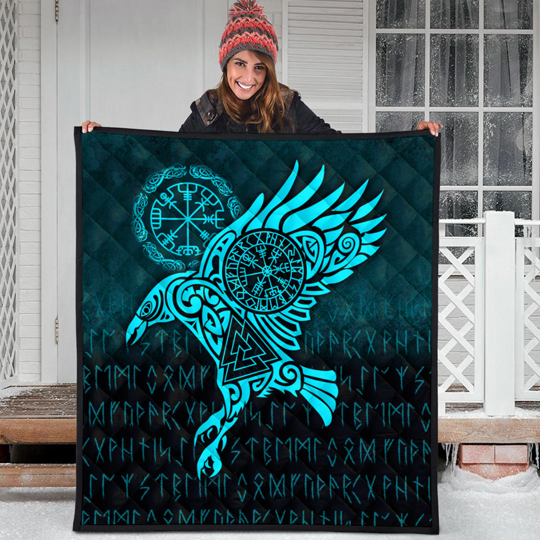 viking-quilt-raven-vegvisir-tattoo-cyan-version-quilt