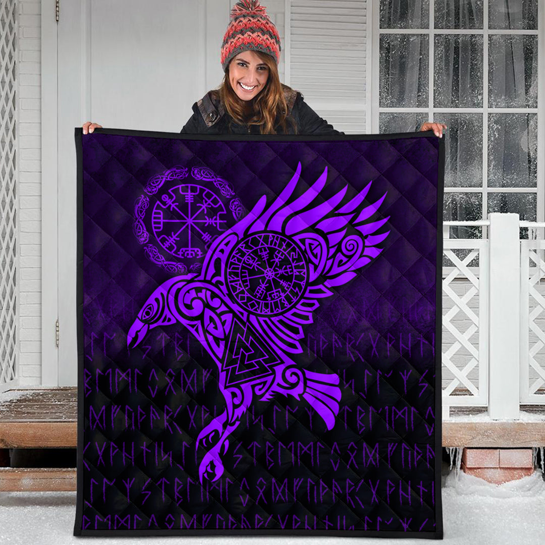 viking-quilt-raven-vegvisir-tattoo-purple-version-quilt