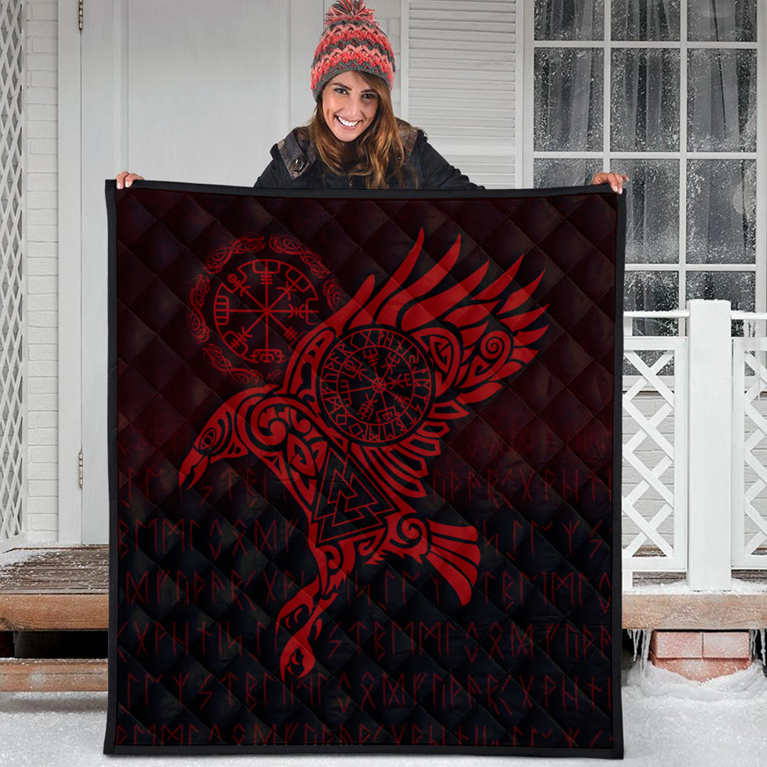 viking-quilt-raven-vegvisir-tattoo-red-version-quilt