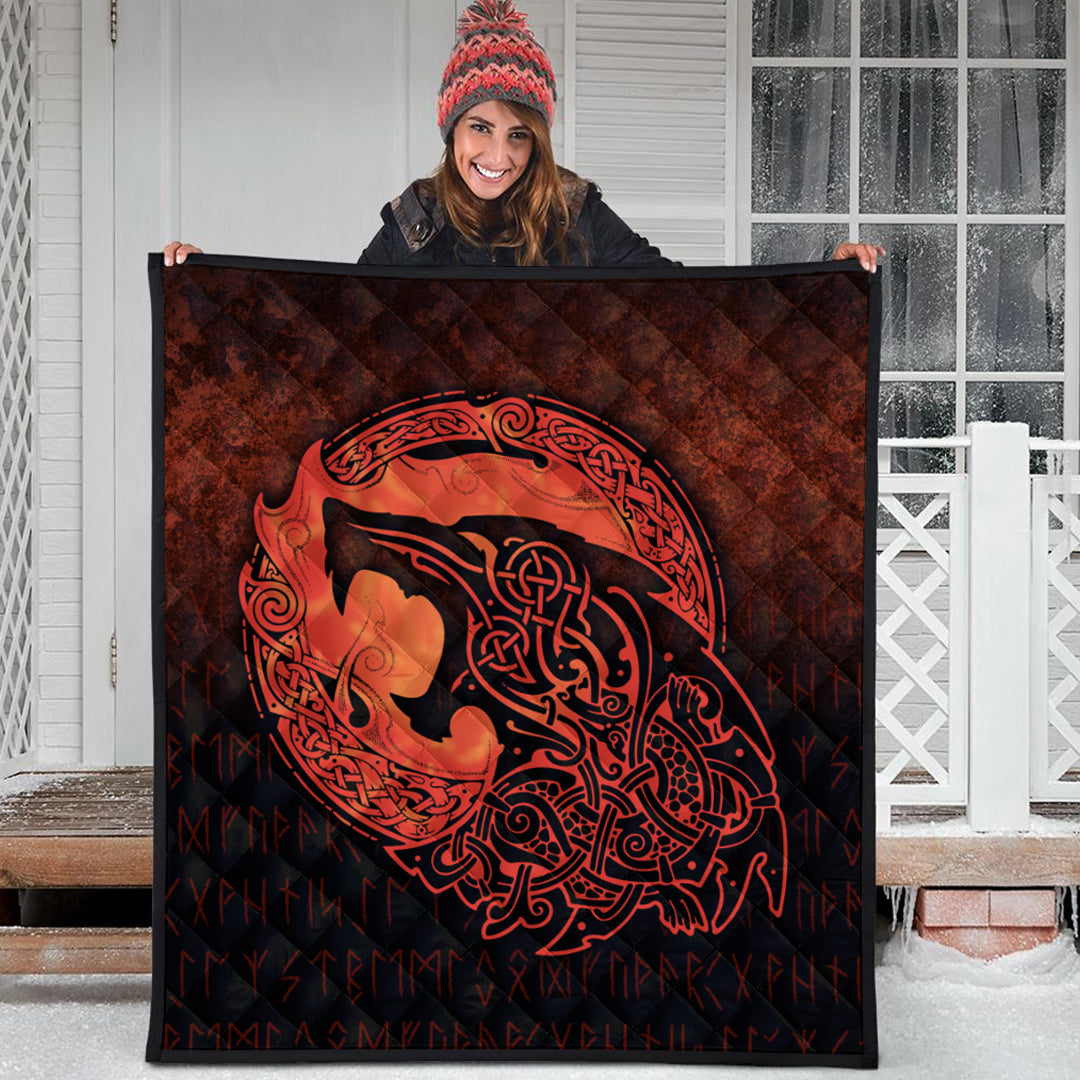 viking-quilt-fenrir-viking-3d-tattoo-orange-version-quilt