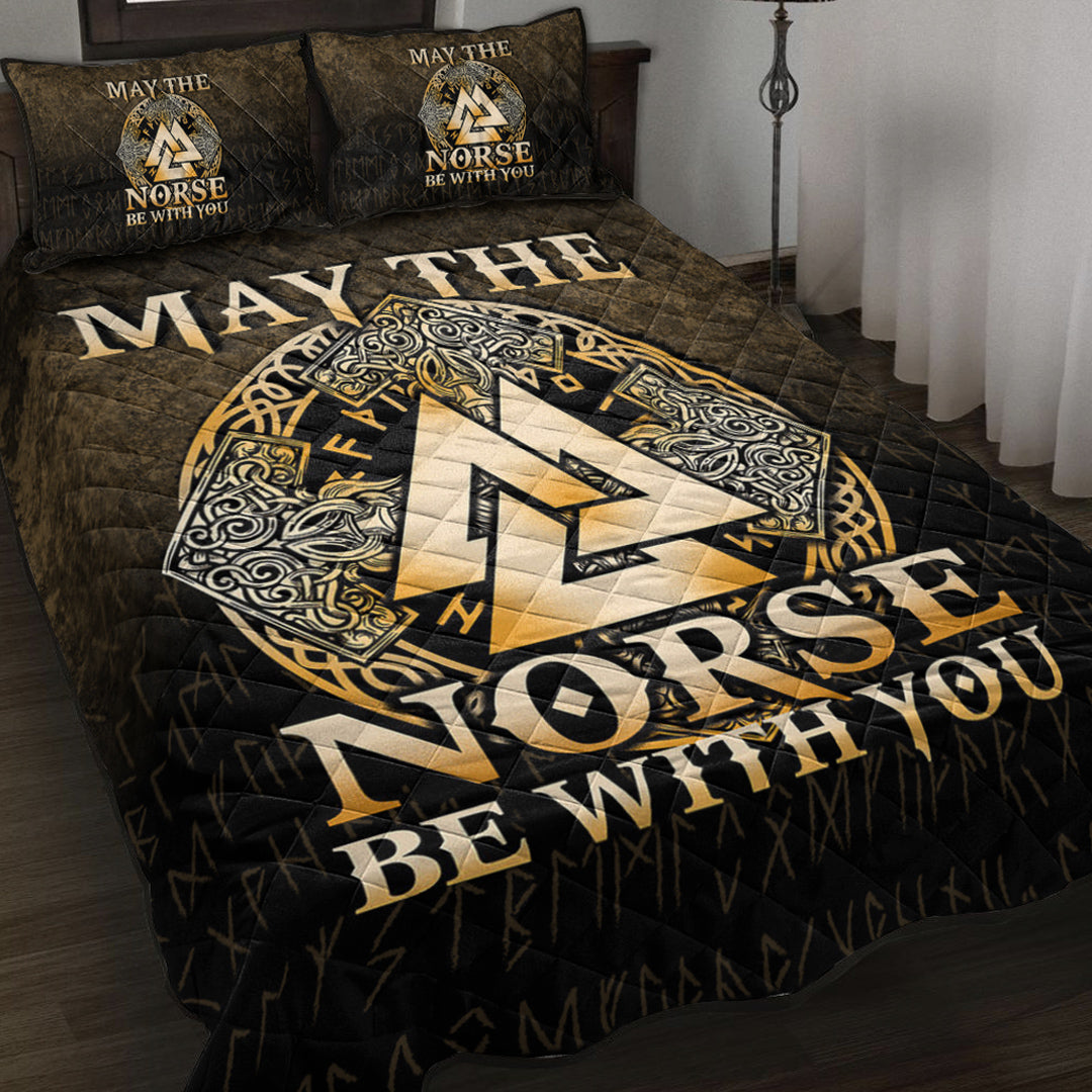 viking-quilt-bed-set-may-the-norse-be-with-you-viking-gold-version-quilt-bed-set