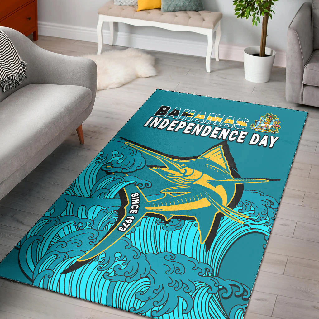 Bahamas Independence Day Area Rug Blue Marlin Since 1973 Style - Wonder Print Shop