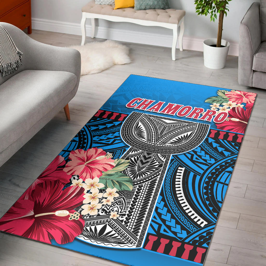 Guam Chamorro Area Rug Latte Stone Blue Polynesian Haligi LT13 - Wonder Print Shop