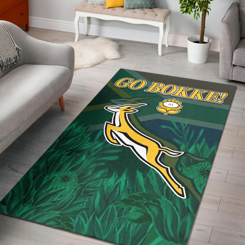 South Africa Rugby Area Rug Springboks King Protea Go Bokke LT13 - Wonder Print Shop