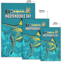 Bahamas Independence Day area rug sizes: large 5x8, medium 4x6, small 3x5