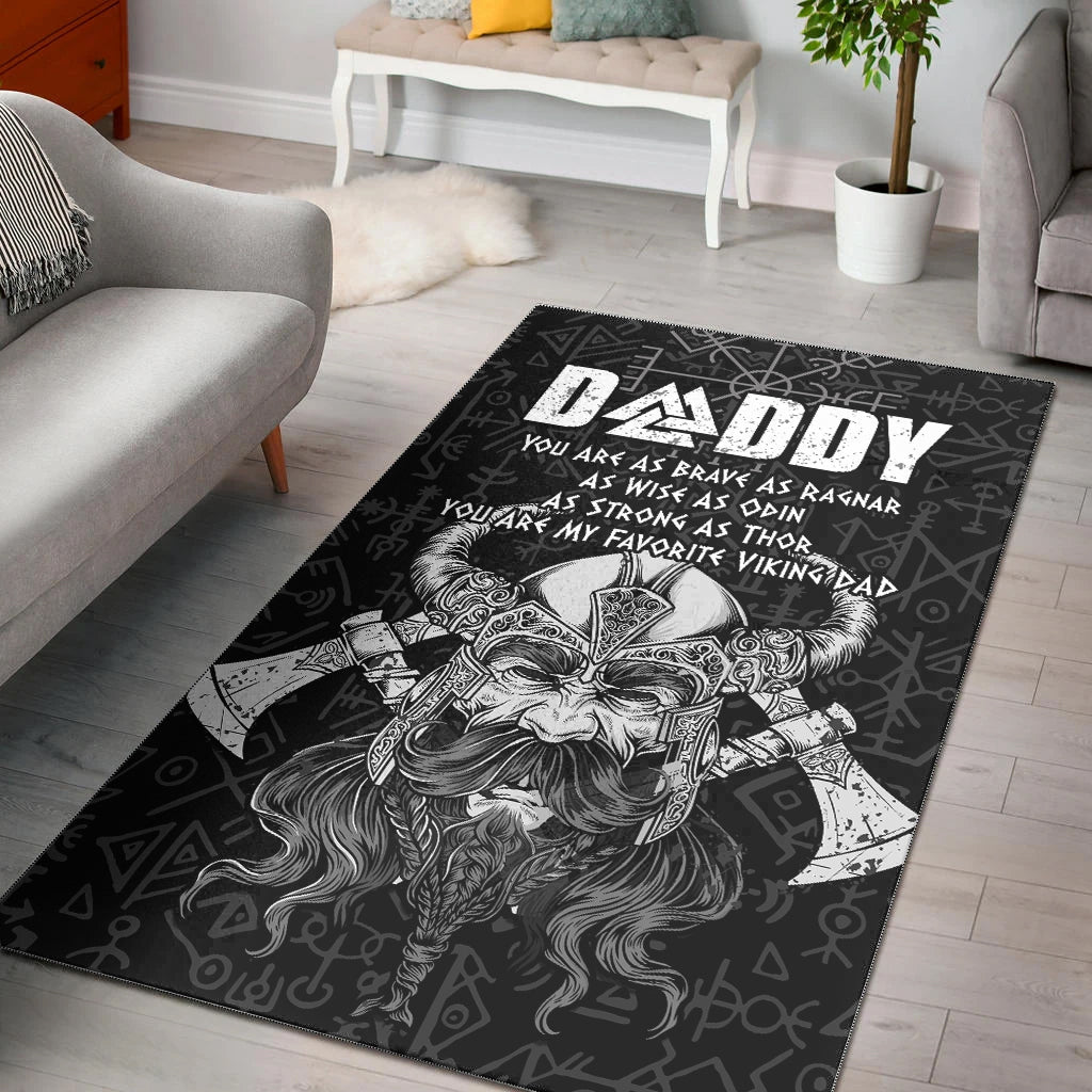 Viking Dad Area Rug Odin Runes Fathers Day LT13 - Wonder Print Shop