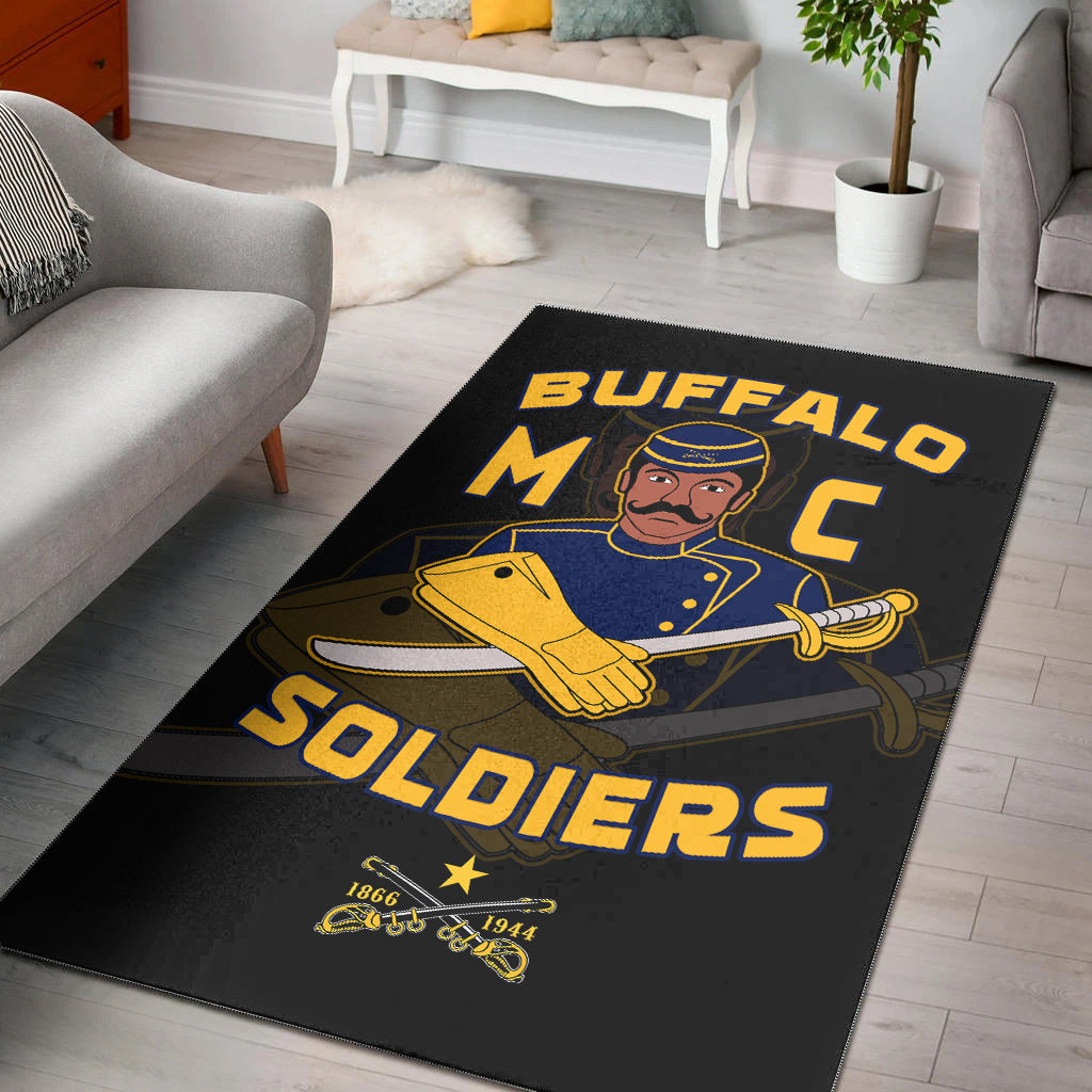 Buffalo Soldiers Area Rug BSMC Club Adore Motorcycle LT13 - Wonder Print Shop