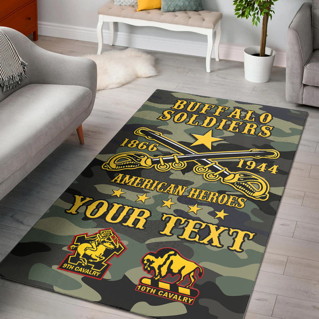 (Custom Personalised) Buffalo Soldiers Area Rug Camouflage American Heroes BSMC LT13 - Wonder Print Shop