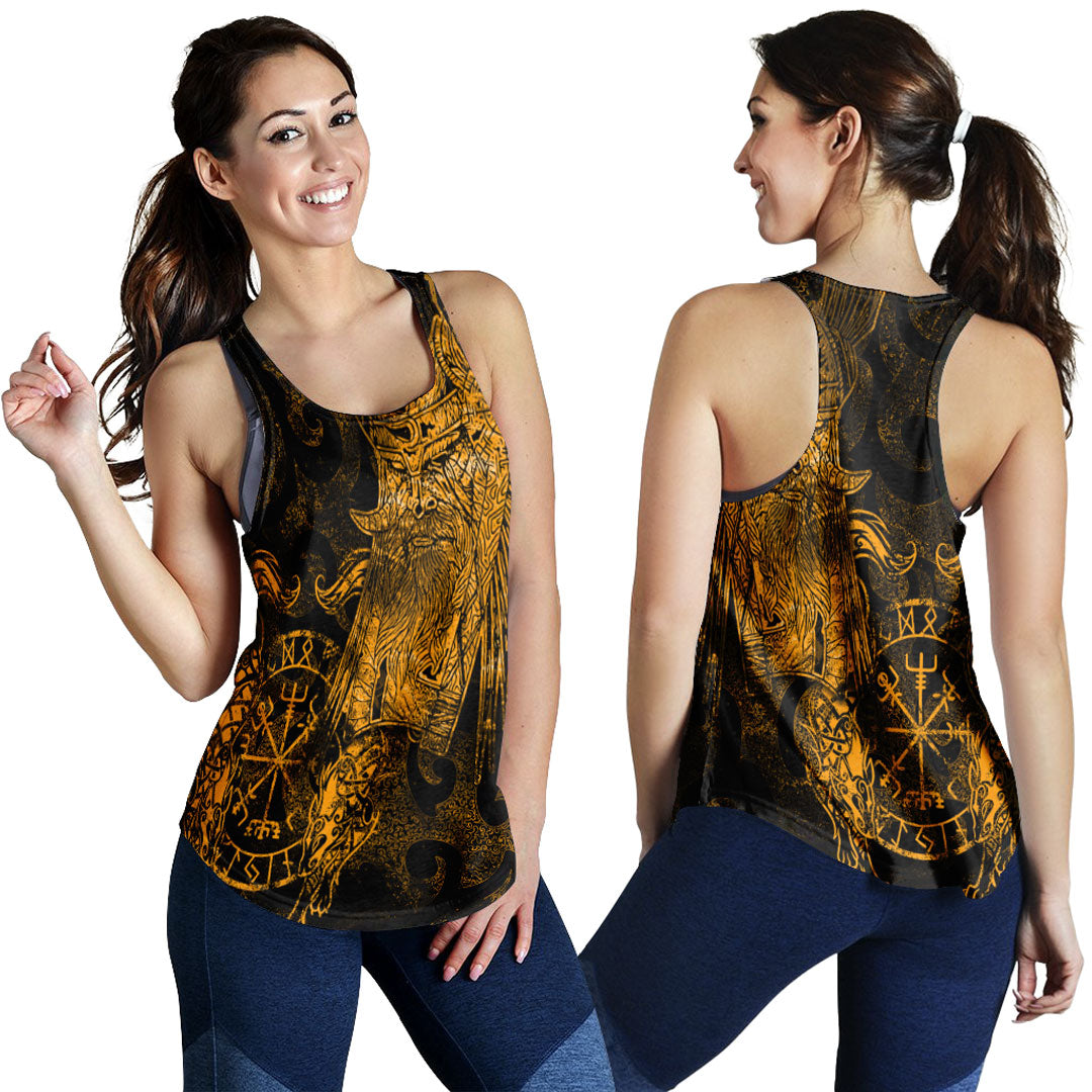 viking-clothing-viking-odin-tattoo-gold-version-womens-racerback-tank