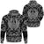 Viking Hoodie Raven Catching Sun Reflection Celtic Knot Black and White with Bandana Paisley Style RLT12 - Wonder Print Shop