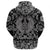 Viking Hoodie Raven Catching Sun Reflection Celtic Knot Black and White with Bandana Paisley Style RLT12 - Wonder Print Shop