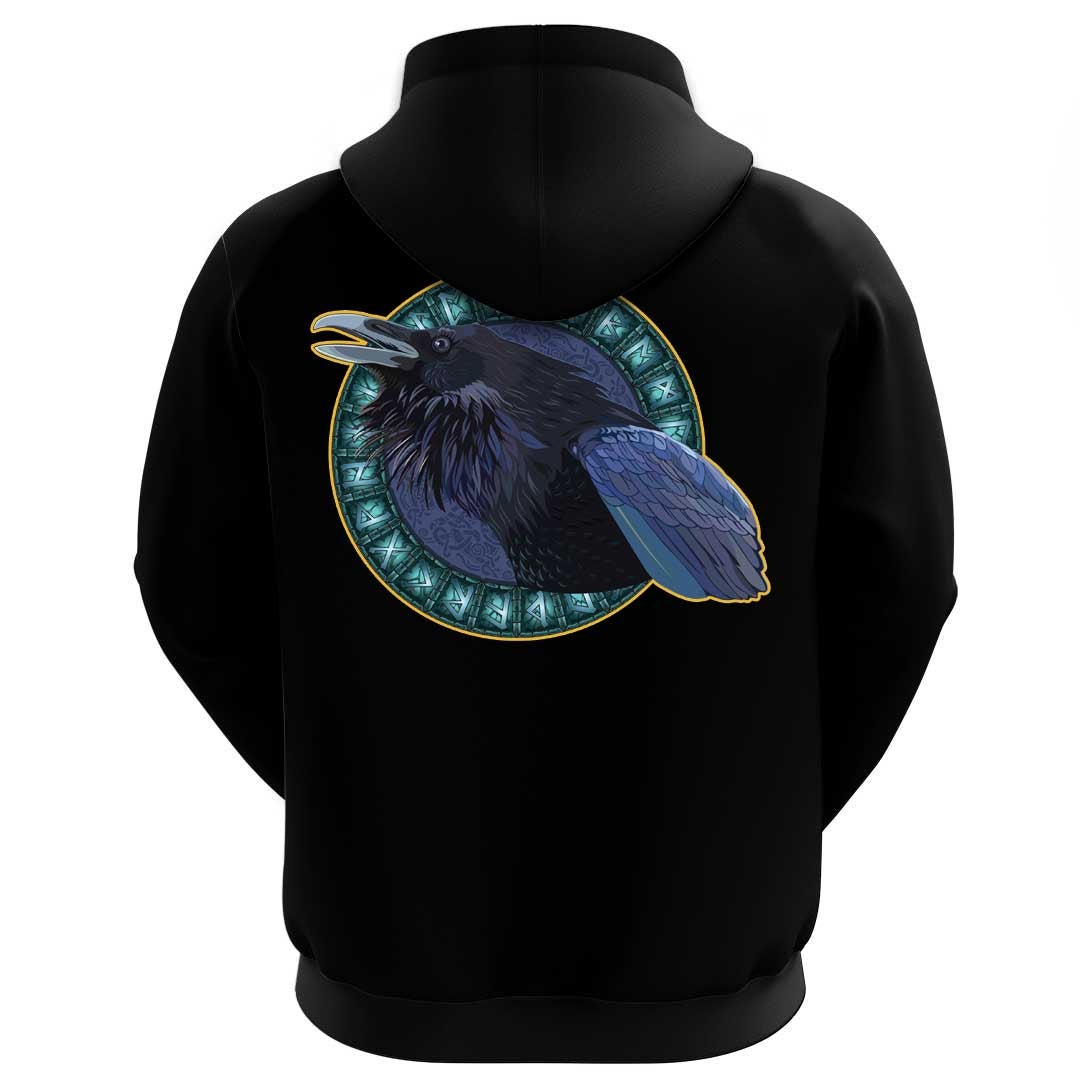 Viking Clothing Viking Raven and Runes Hoodie RLT12 - Wonder Print Shop