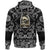 Viking Hoodie Raven and Skull with Bandana Paisley Style RLT12 - Wonder Print Shop