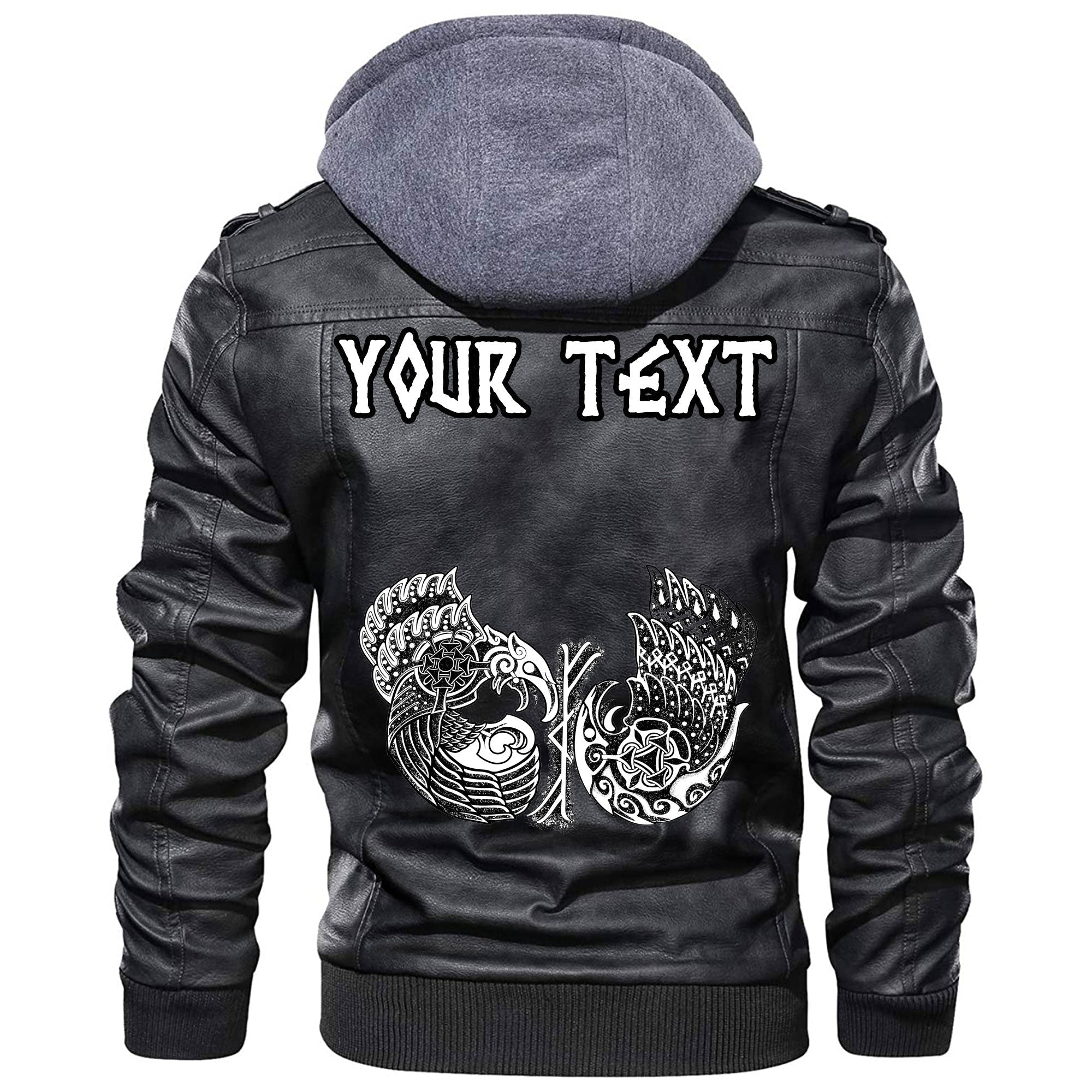 (Custom) Wonder Print Shop - Raven Symbol Leather Jacket RLT12 - Wonder Print Shop