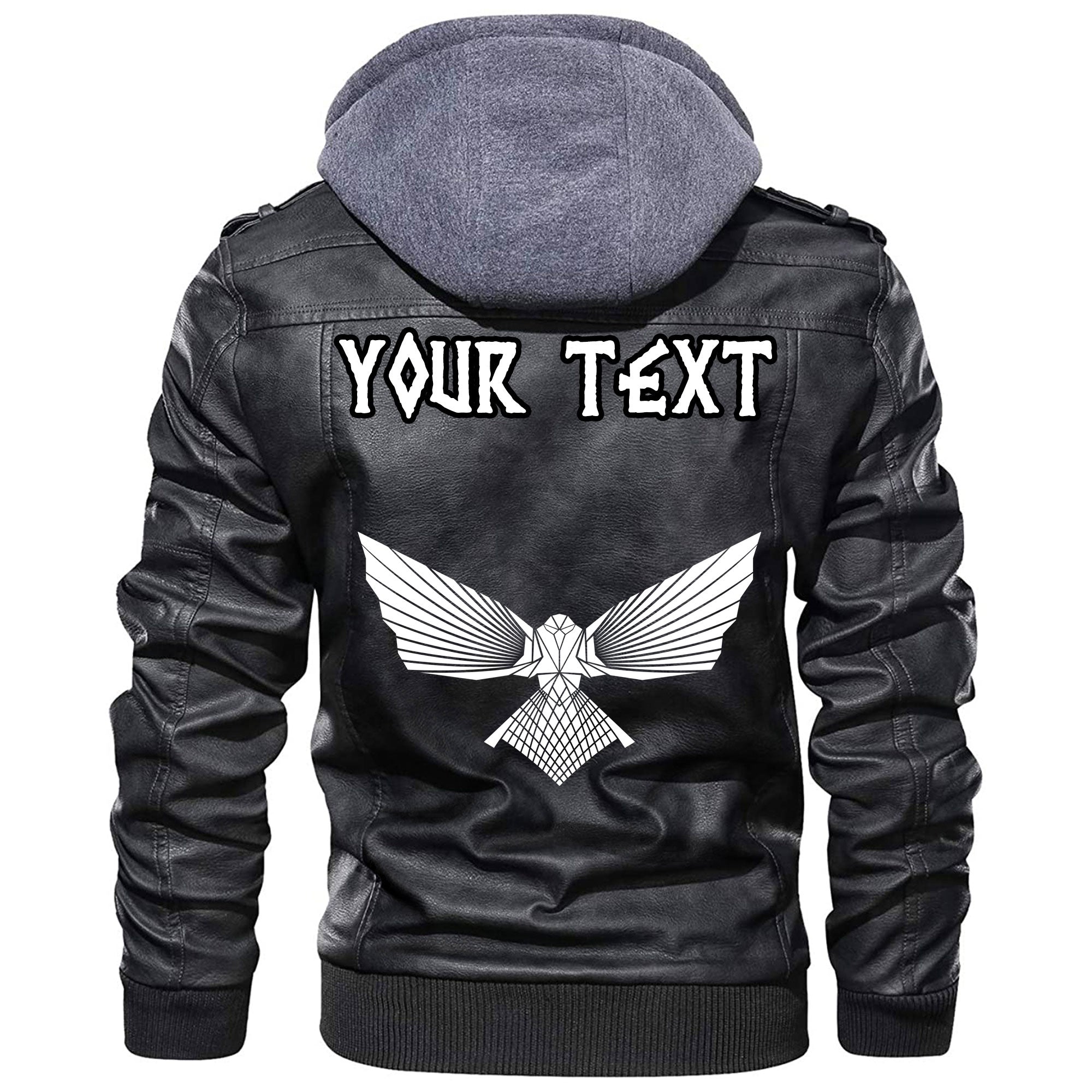 (Custom) Wonder Print Shop - Raven With The Opened Wings Leather Jacket RLT12 - Wonder Print Shop