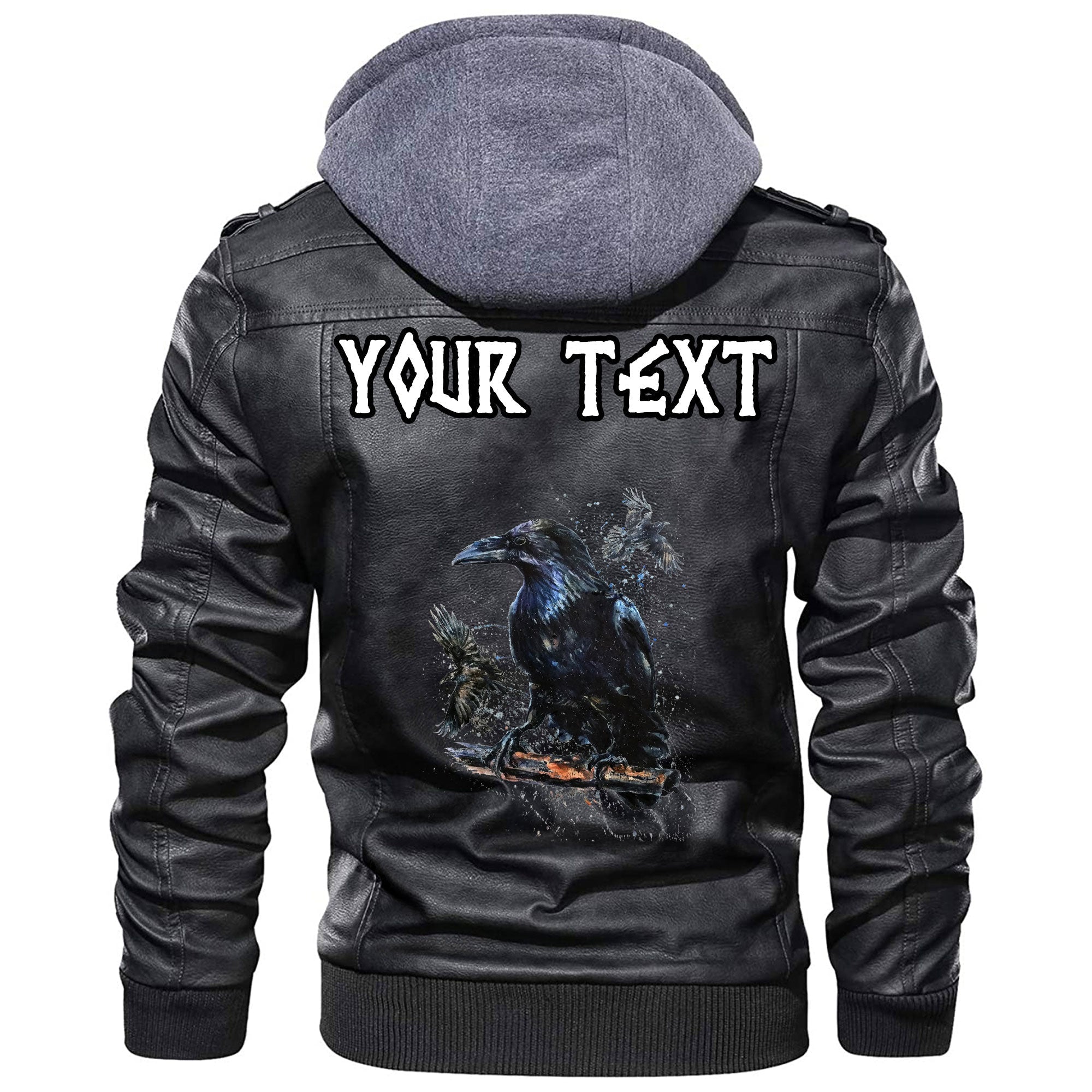 (Custom) Wonder Print Shop - Raven Leather Jacket RLT12 - Wonder Print Shop