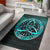 Viking Area Rug Vegvisir Nordic Viking Rune Cyan Version Area Rug RLT12 - Wonder Print Shop