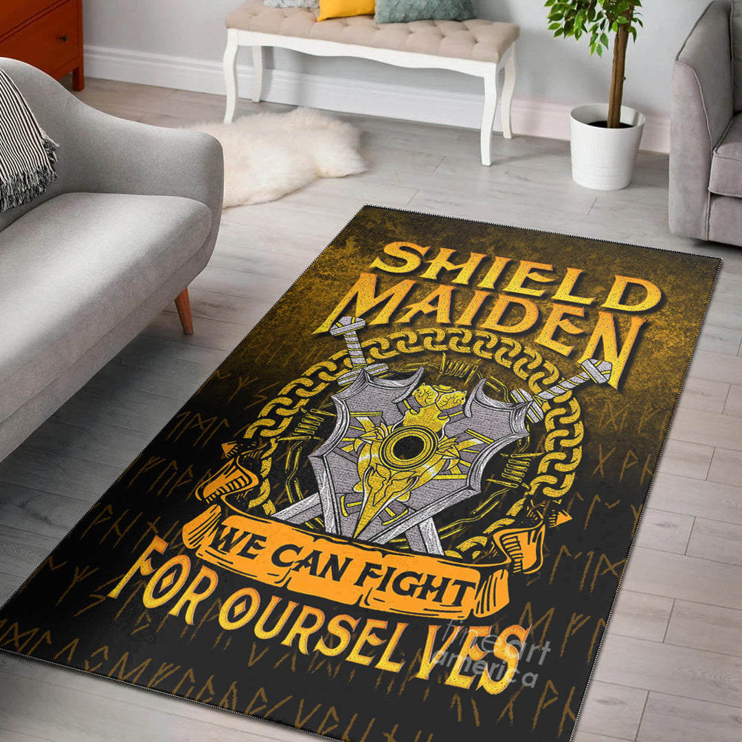 Viking Area Rug Shield Maiden We Can Fight For Ourselves Area Rug RLT12 - Wonder Print Shop