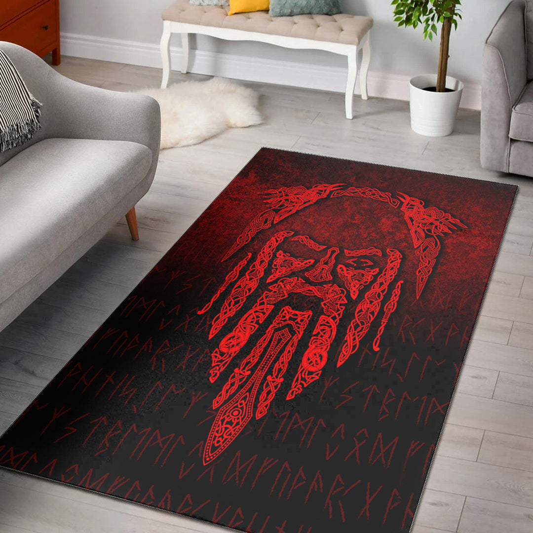 Viking Area Rug Eye of Odin Red Version Area Rug RLT12 - Wonder Print Shop