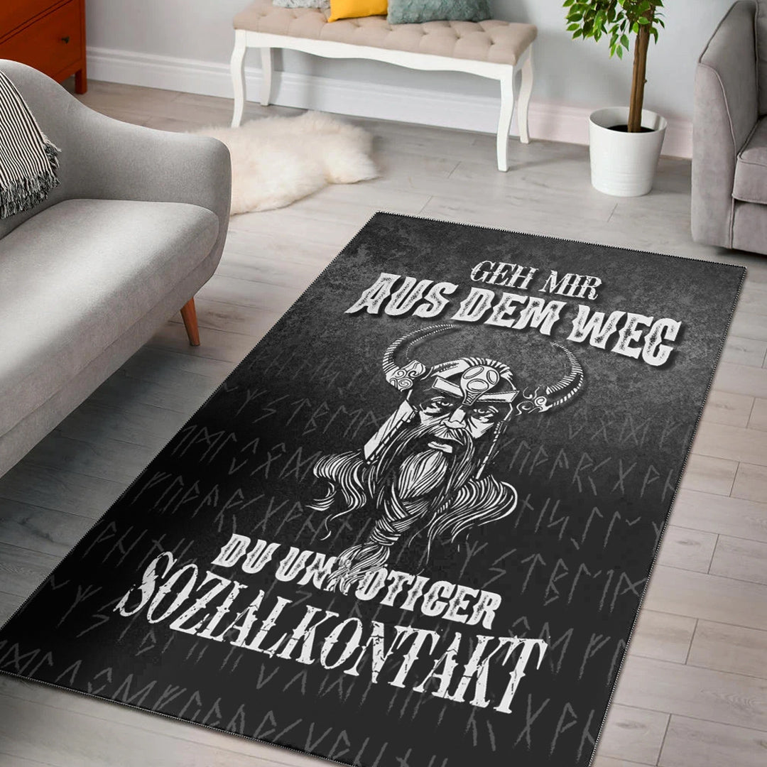 Viking Area Rug Geh mir aus dem Weg du unnotiger Sozialkontakt Area Rug RLT12 - Wonder Print Shop