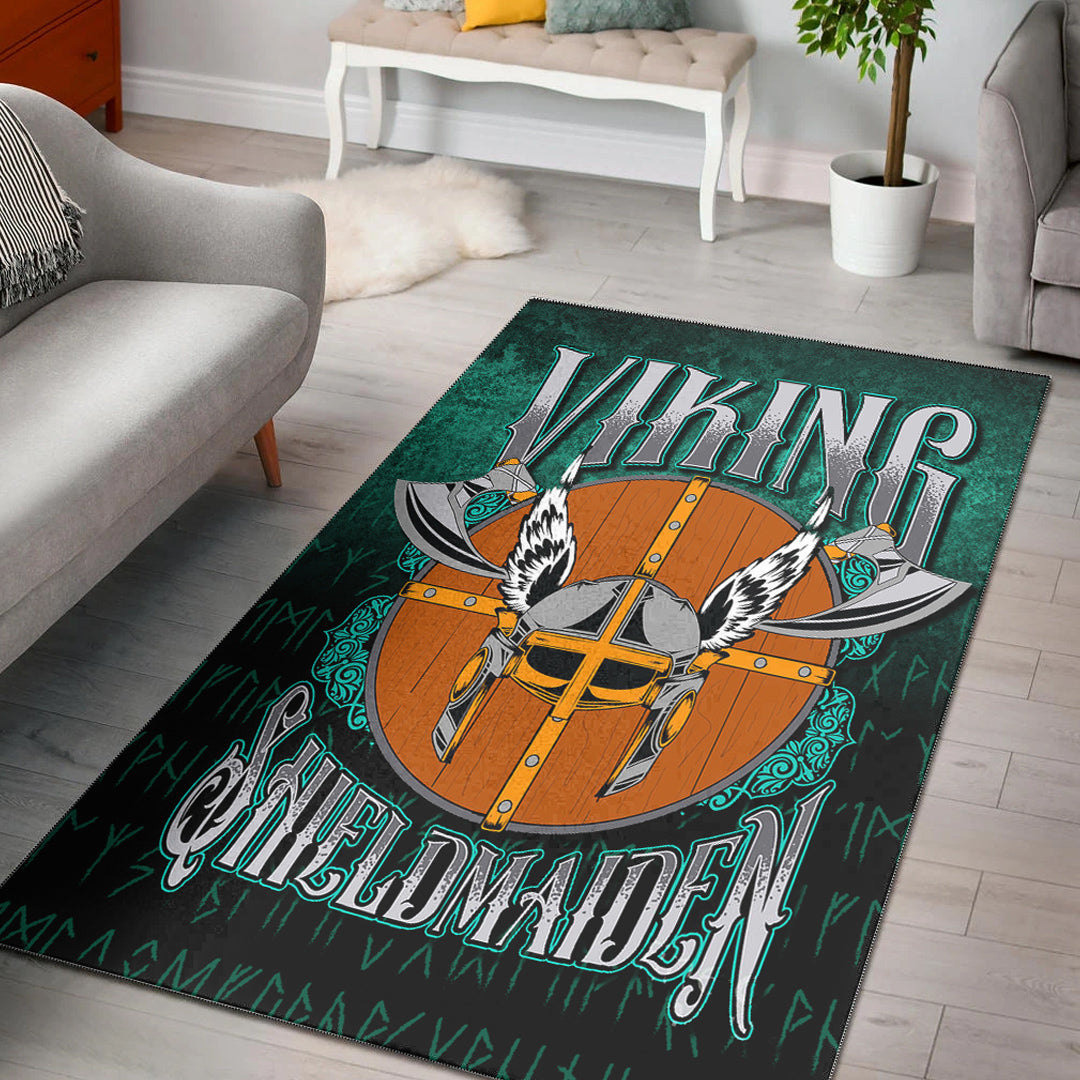 Viking Area Rug Viking Shield Maiden Area Rug RLT12 - Wonder Print Shop