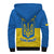 Ukraine Sherpa Hoodie Ukraine Gold Trident Slava Ukraini Blue - Wonder Print Shop