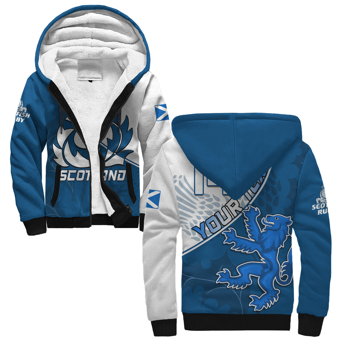 custom-text-and-number-scotland-rugby-sherpa-hoodie-scottish-coat-of-arms-mix-thistle-newest-version