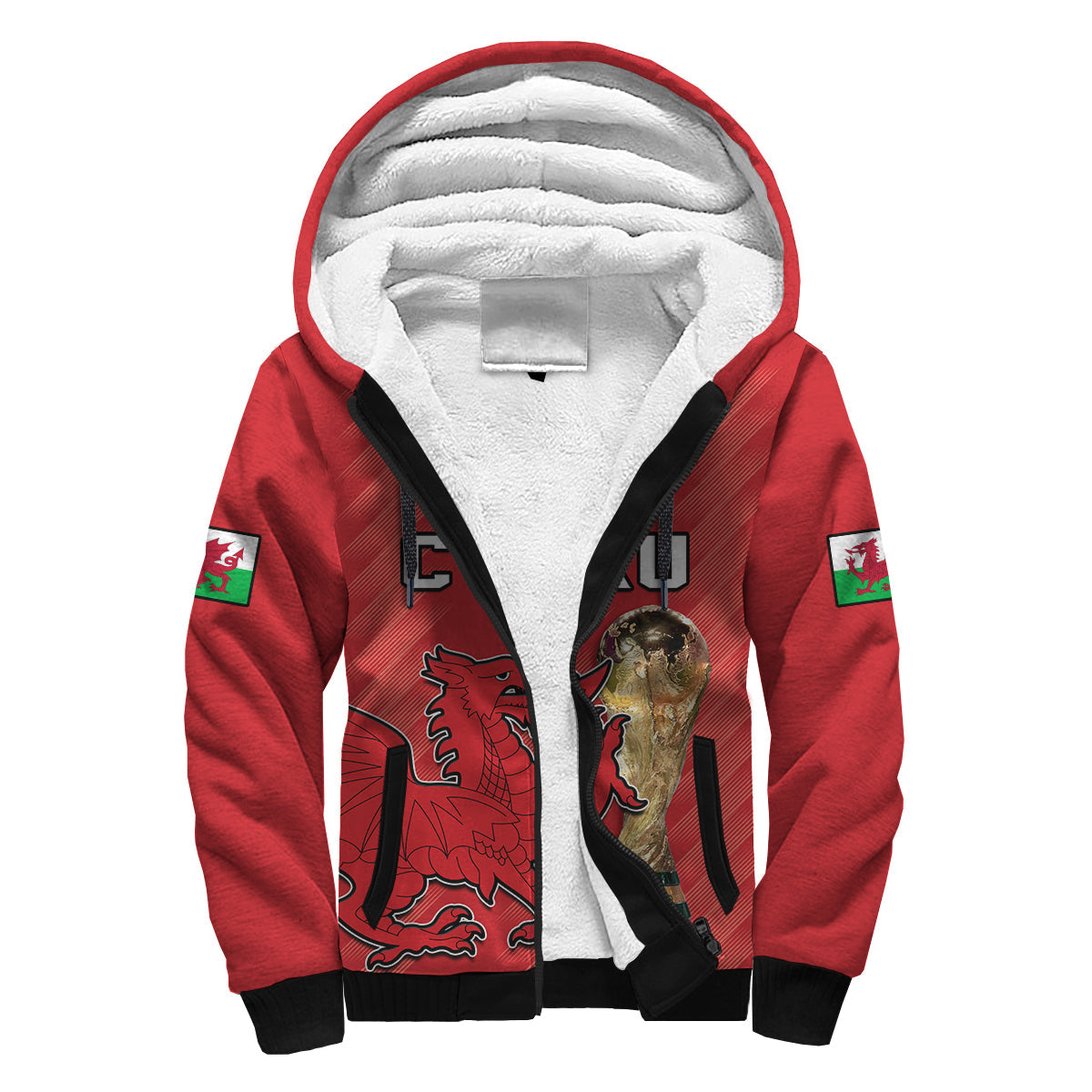 custom-text-and-number-wales-football-sherpa-hoodie-cymru-champions-world-cup-2022