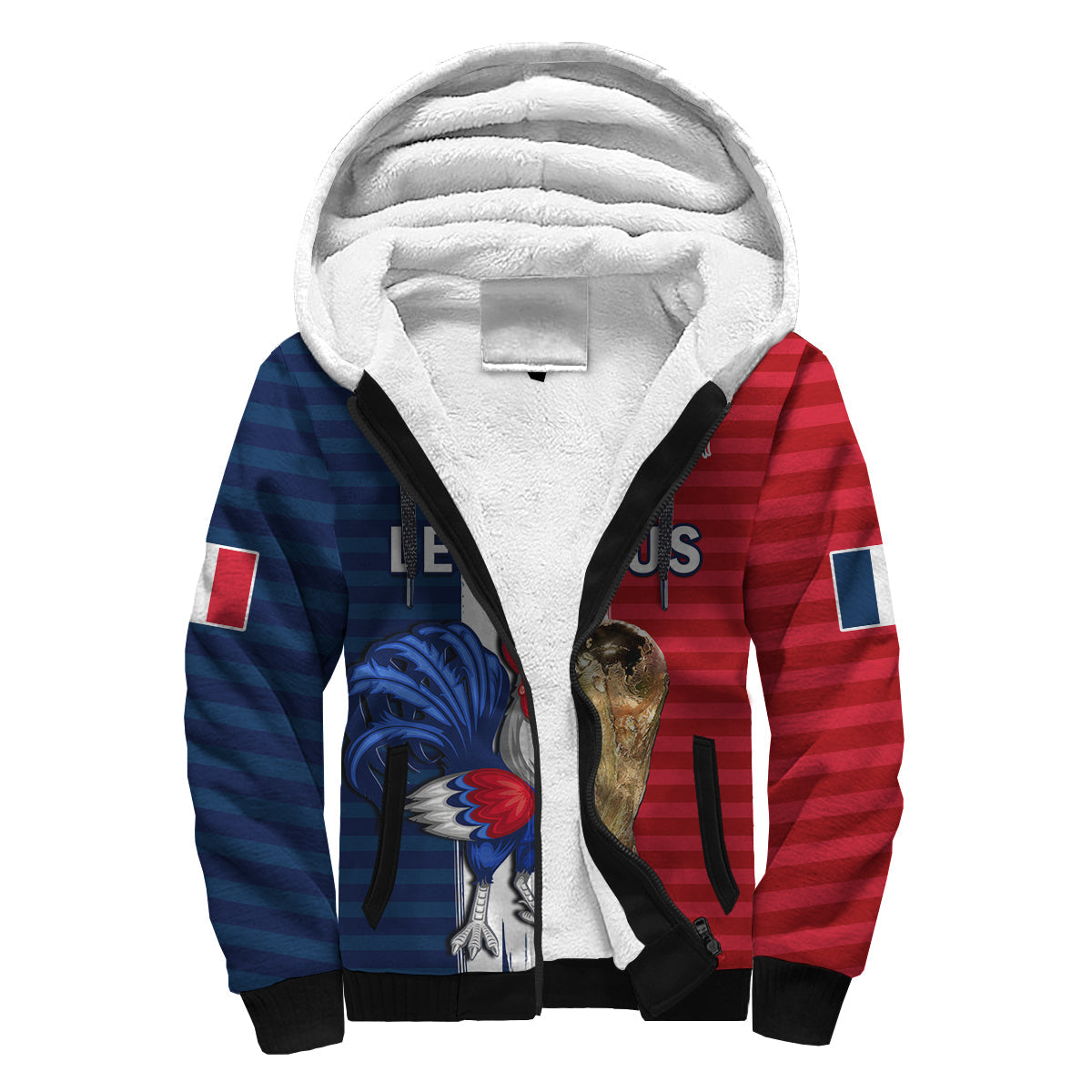 France Football Sherpa Hoodie Les Bleus Champions World Cup 2022 - Wonder Print Shop