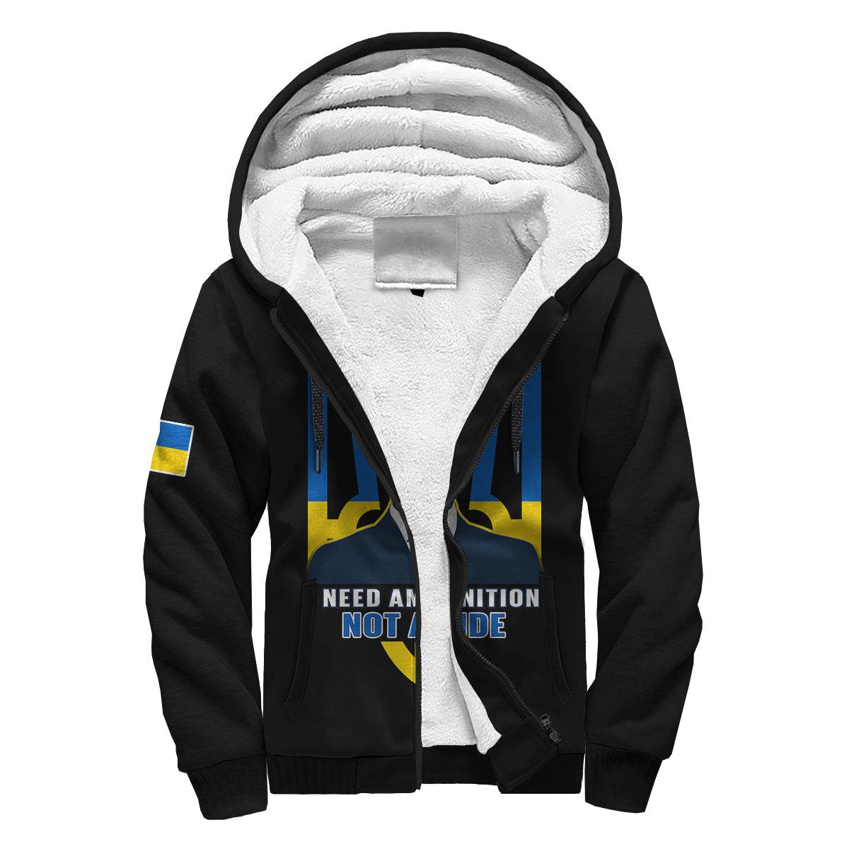 custom-personalised-ukraine-sherpa-hoodie-ukrainian-president-i-need-ammunition-not-a-ride-black