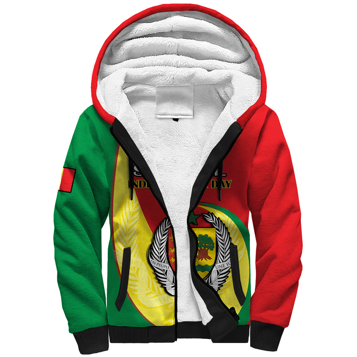 (Custom Personalised) Senegal Sherpa Hoodie Happy 63th Independence Day - Wonder Print Shop