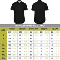 Black short-sleeve button shirt, front and back shown on size chart