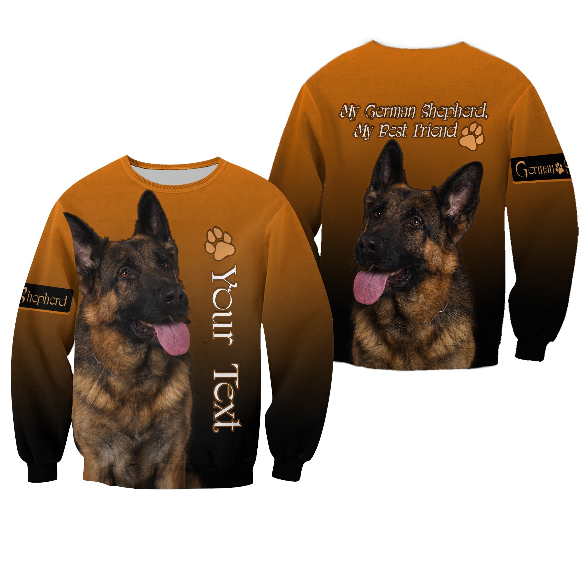 (Custom Personalised) German Shepherd Sweatshirt My Best Friend LT13 - Wonder Print Shop