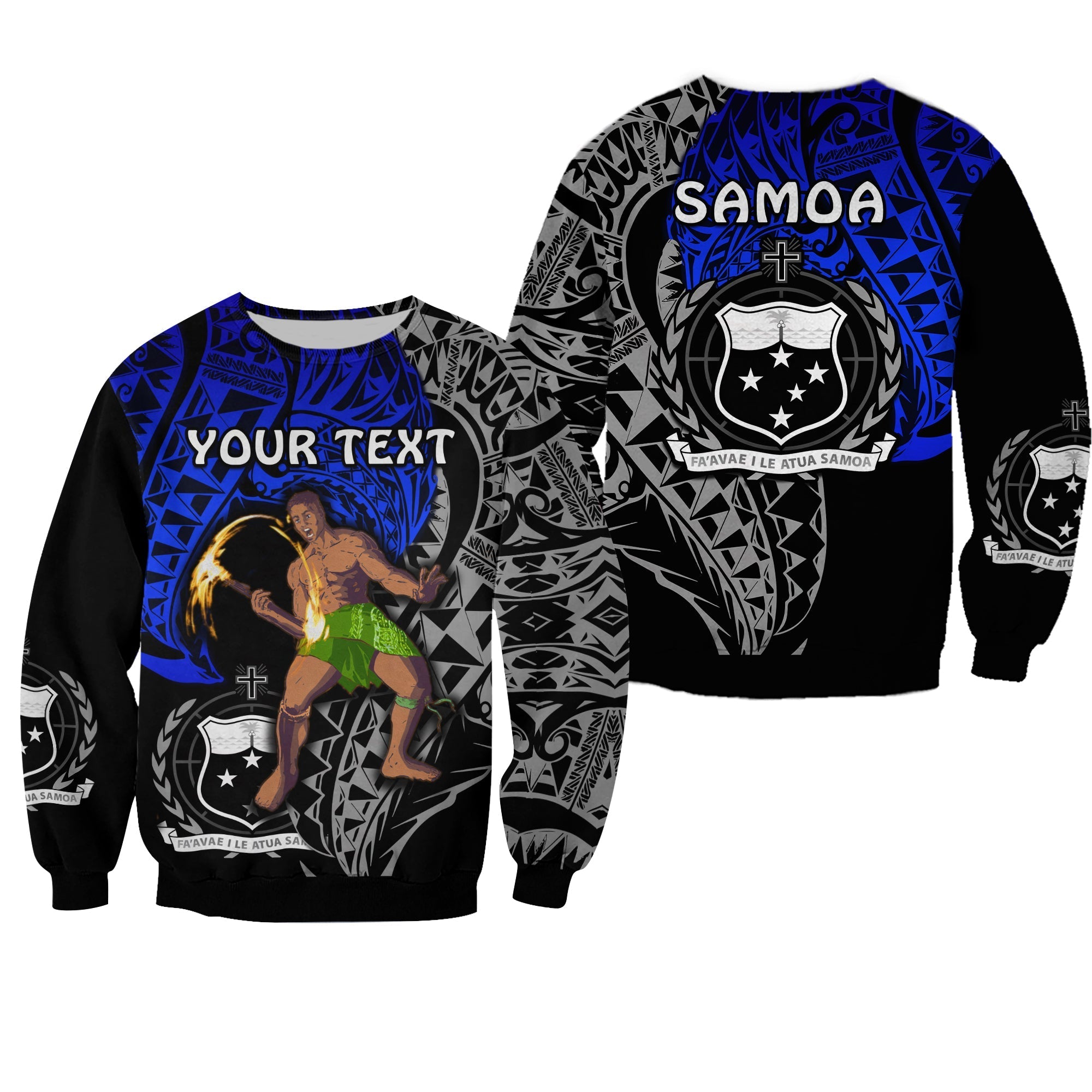 custom-personalised-siva-samoa-sweatshirt-samoan-dance-mix-blue-polynesian