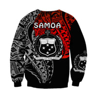 Samoa sweatshirt red/black crest with cross details, crewneck long sleeves
